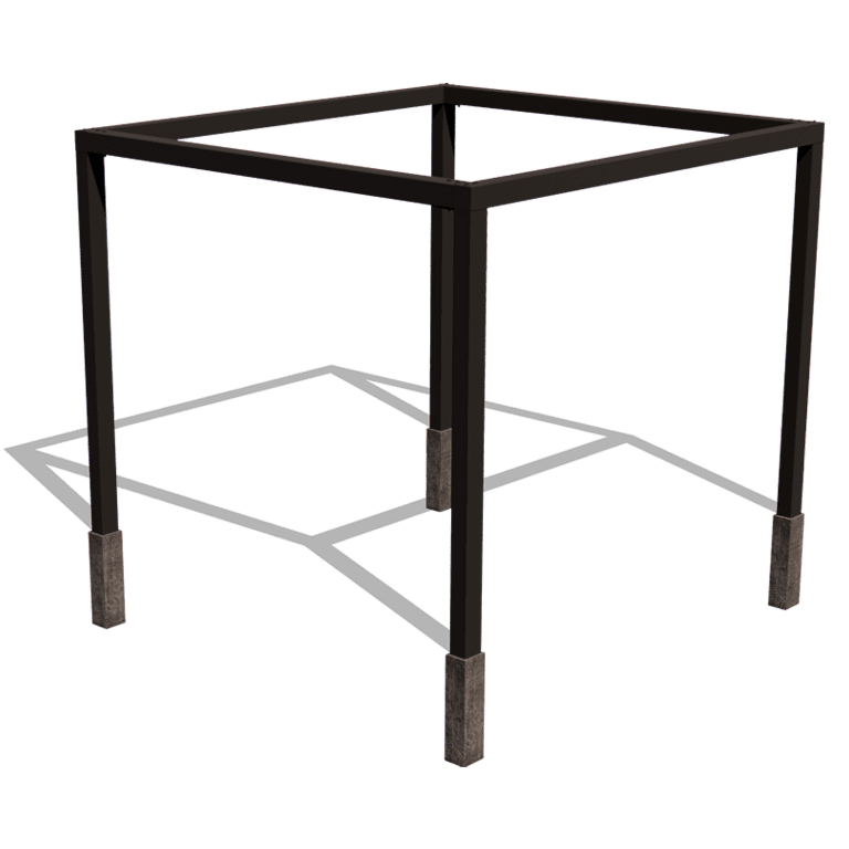 Konstruktion pergola i pulverlackerat stål, fyrkantig 324 x 300 cm