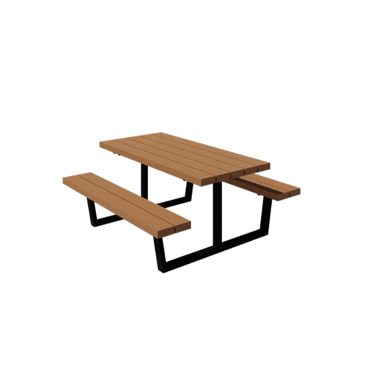 Picknickbord i stål - Georgia S - 160 x 163 x 75 cm - Med trä i douglasgran