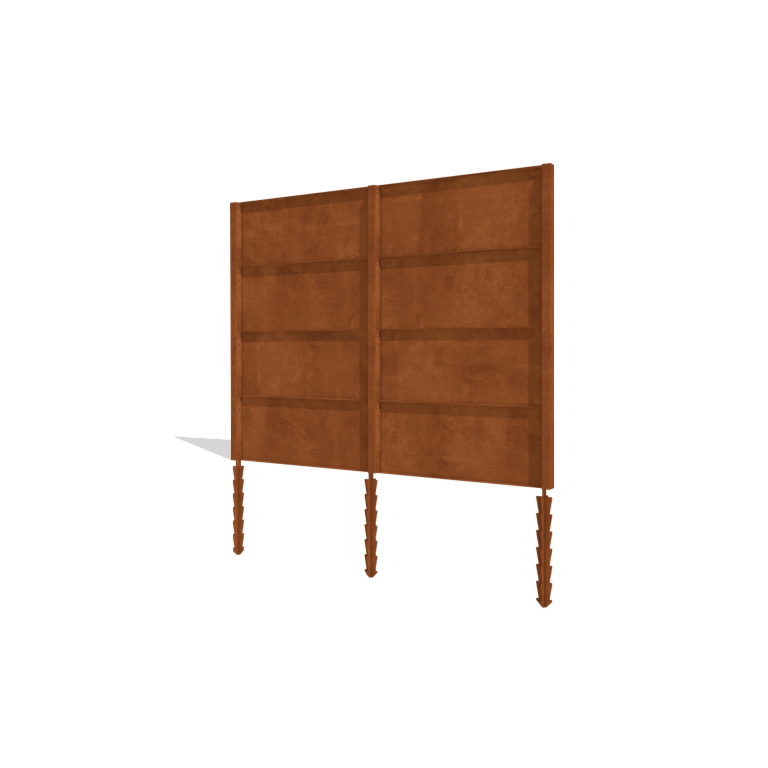 Staket i cortenstål H4 komplett set 258 cm