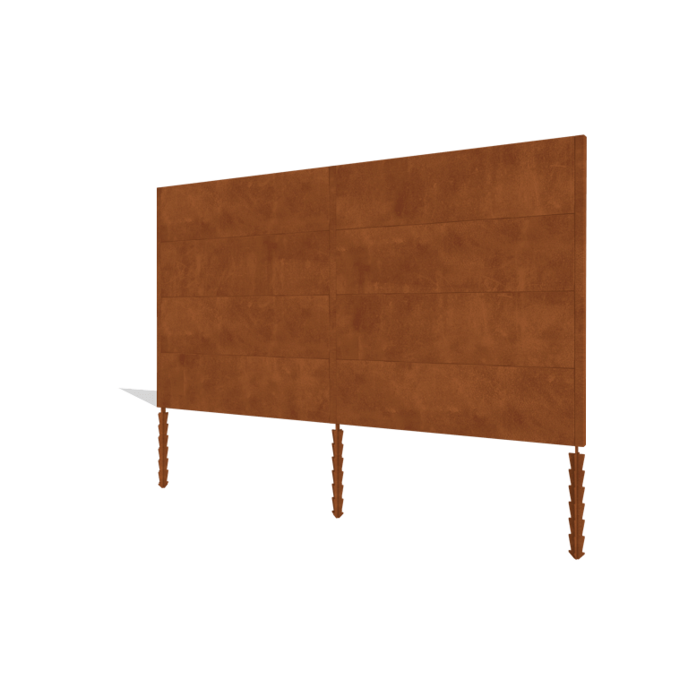 Staket i cortenstål H4 komplett set 378 cm
