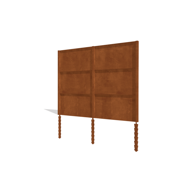 Staket i cortenstål H3 komplett set 258 cm