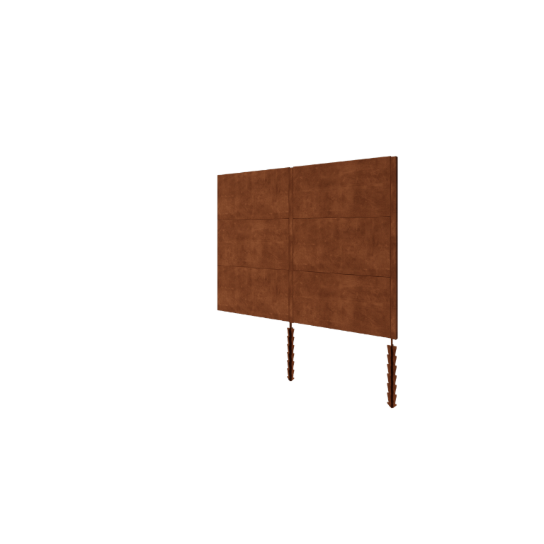 Staket i cortenstål H3 - Komplett set - 252 x 6 x 190 cm