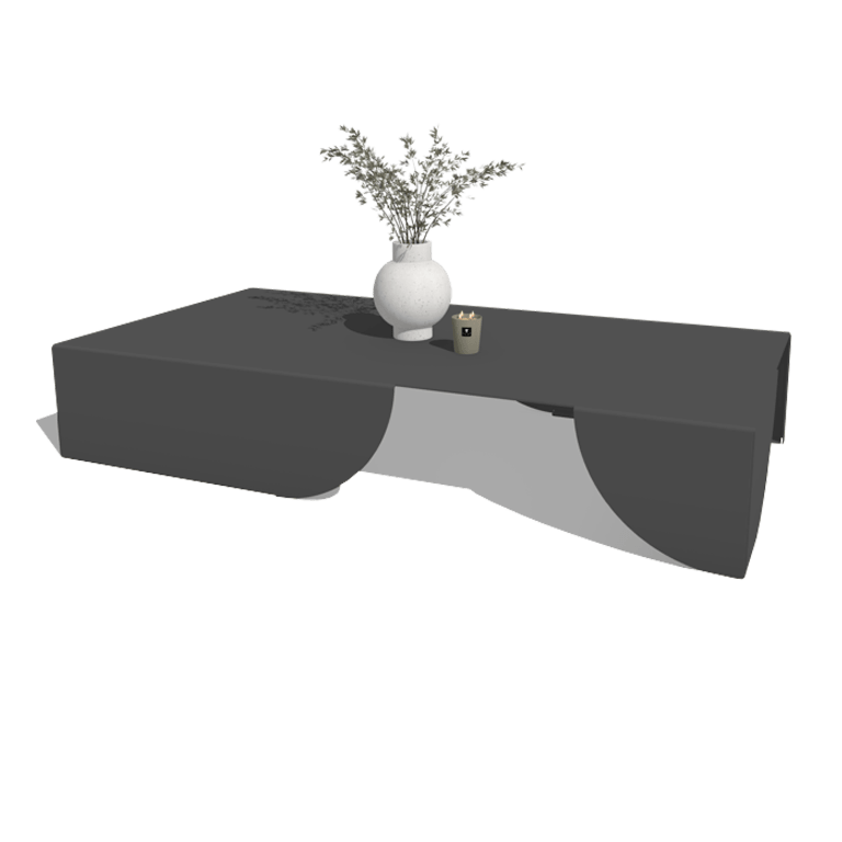 Soffbord i aluminium Savuto 160 x 80 x 30 cm