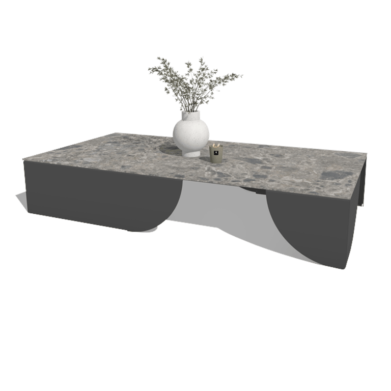 Soffbord i aluminium Savuto 160 x 80 x 30 cm