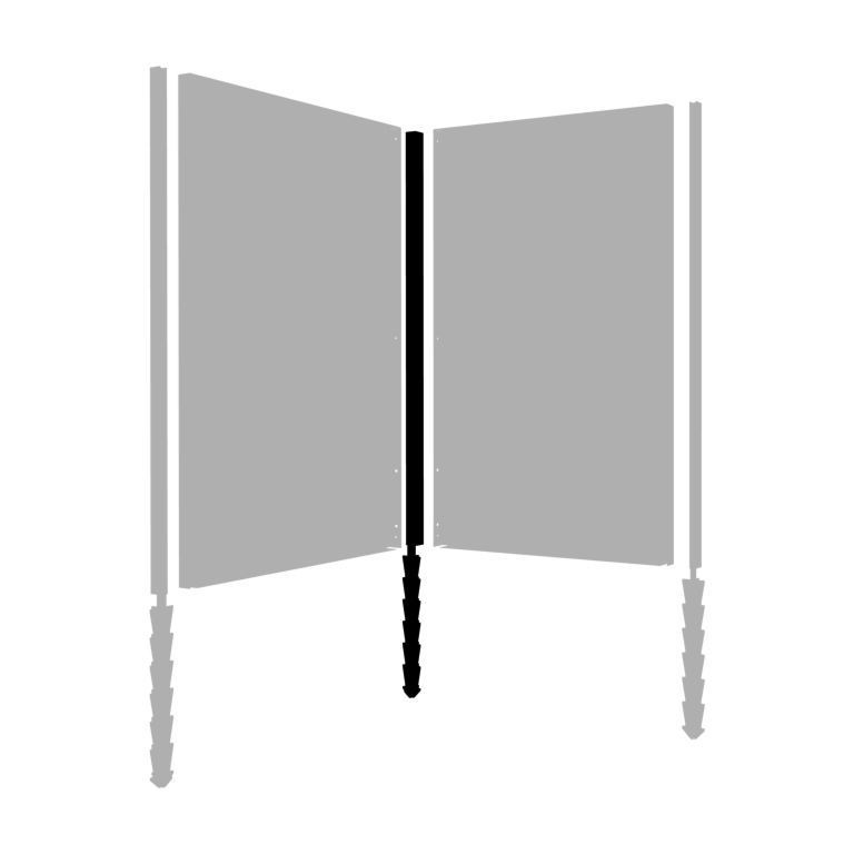 Stolpe i pulverlakkert stål jordankare hörn med 190 x 6 x 6 cm