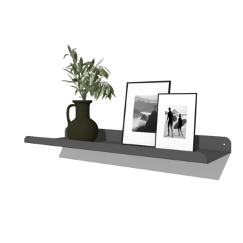 Vägghylla i pulverlackerat stål U-formad 80 x 20 cm
