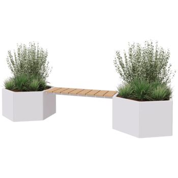 Gepoedercoat staal plantenbak met bankje Vegas Denver