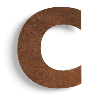 Husnummer cortenstål (platta) c - 10 cm