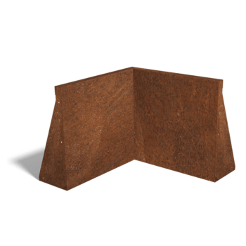 Cortenstål stödmur innerhörn 50 x 50 cm (höjd 50 cm)