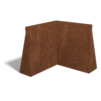 Cortenstål innerhörn stödmur 50 x 50 cm (höjd 60 cm)