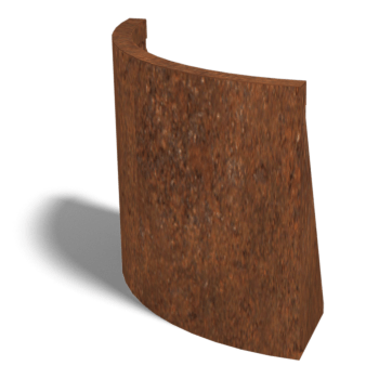 Cortenstål stödmur ytterböj 50 x 50 cm (höjd 50 cm)