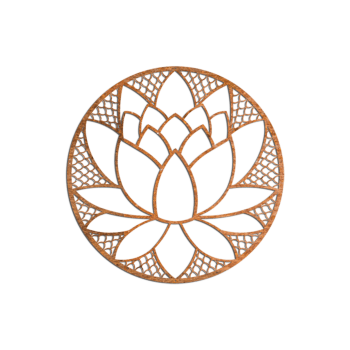 Väggdekoration av cortenstål Lotusblomma