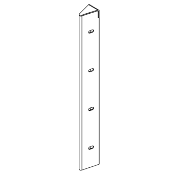Hörnbeslag pulverlackerat stål 30° 40 cm