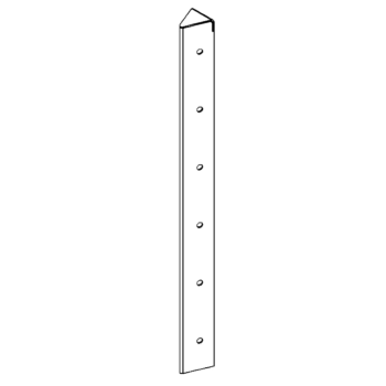 hörnbeslag Pulverlackerat stål 45° 60 cm