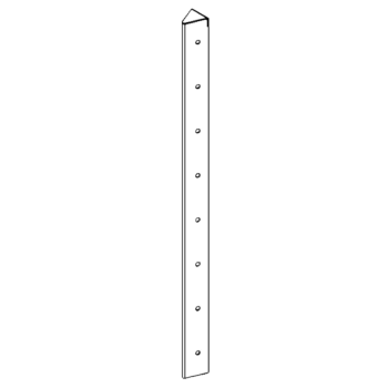 hörnbeslag Pulverlackerat stål 45° 80 cm