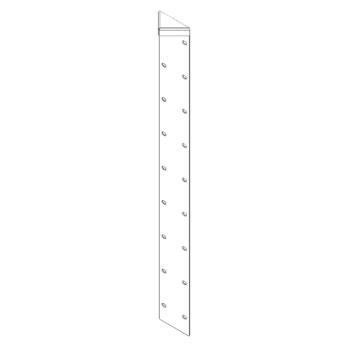 Hörnbeslag pulverlackerat stål 180° 100 cm