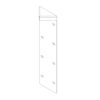 Hörnbeslag pulverlackerat stål 180° 40 cm