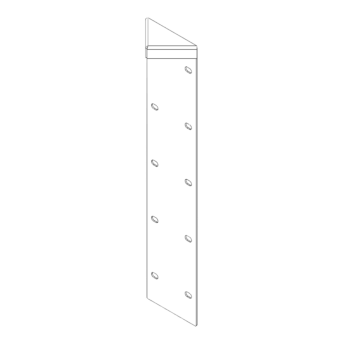 Hörnbeslag pulverlackerat stål 180° 50 cm