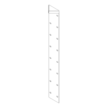 Hörnbeslag pulverlackerat stål 180° 80 cm