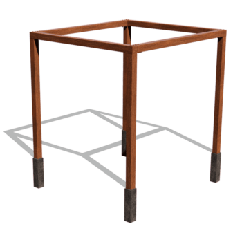 konstruktion Pergola i cortenstål, fyrkantig 274 x 250 cm