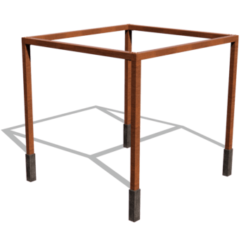 konstruktion Pergola i cortenstål, fyrkantig 324 x 300 cm