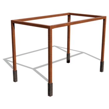 konstruktion Pergolafirkant i cortenstål 424 x 250 cm