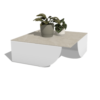 Soffbord i aluminium Savuto 80 x 80 x 30 cm