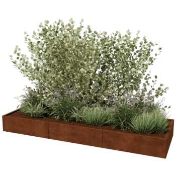 Kruka i cortenstål XXL - Rektangel - 300 x 100 cm