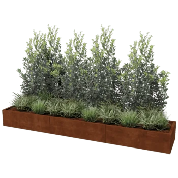 Kruka i cortenstål XXL - Rektangel - 300 x 60 cm