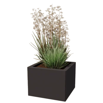 Kruka i stål - Fyrkant - 40 x 40 cm