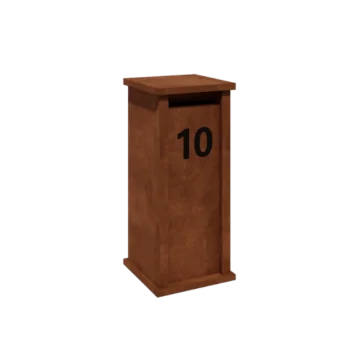 Brevlåda i cortenstål - Arizona S - 40 x 40 x 100 cm