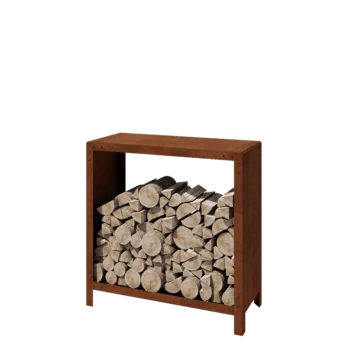 Vedställ i cortenstål - Indiana - 100 x 40 x 100 cm