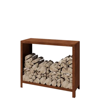 Vedställ i cortenstål - Indiana - 120 x 40 x 100 cm