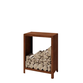 Vedställ i cortenstål - Indiana - 80 x 40 x 100 cm