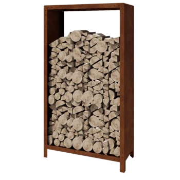 Vedställ i cortenstål - Indiana - 100 x 40 x 180 cm