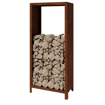 Vedställ i cortenstål - Indiana - 80 x 40 x 180 cm