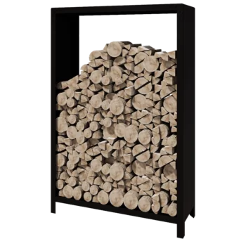 Vedställ i stål - Indiana - 120 x 40 x 180 cm - RAL9005 matt (svart)