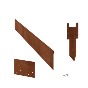 Rabattkant i cortenstål - Tillplattad - Höjd 13 cm - Komplett set 24 meter
