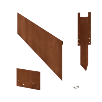 Rabattkant i cortenstål - Tillplattad - Höjd 23 cm - Komplett set 15 meter