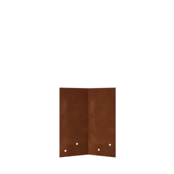 Anslutningsplatta i cortenstål - 45° - Höjd på rabattkant 22 / 25 cm