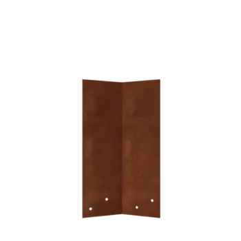 Anslutningsplatta i cortenstål - 45° - Höjd på rabattkant 34 / 37,5 cm