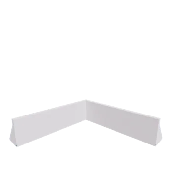 Stödmur i stål - Innerhörn - 100 x 100 x 30 cm - RAL9010 matt (vit)
