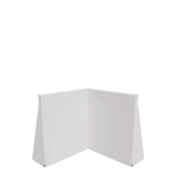 Stödmur i stål - Innerhörn - 50 x 50 x 60 cm - RAL9010 matt (vit)