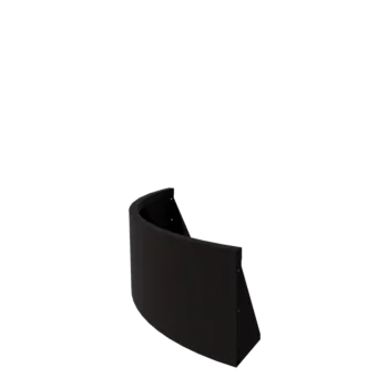 Stödmur i stål - Ytterkurva - 100 x 100 x 40 cm - RAL9005 matt (svart)