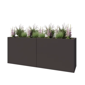 Kruka i stål XXL - Rektangel - 200 x 50 x 80 cm - RAL7016 matt (antracitgrå) - Utan bottenplatta