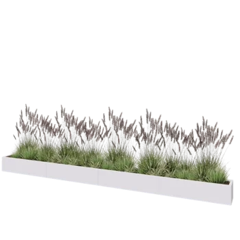 Kruka i stål XXL - Rektangel - 480 x 30 x 30 cm - RAL9010 matt (vit) - Med bottenplatta
