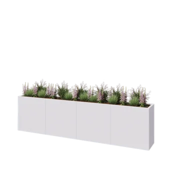 Kruka i stål XXL - Rektangel - 320 x 40 x 80 cm - RAL9010 matt (vit) - Utan bottenplatta