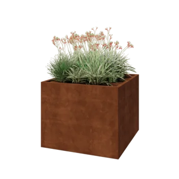 Kruka i cortenstål - Fyrkant - 100 x 100 x 80 cm - Utan bottenplatta