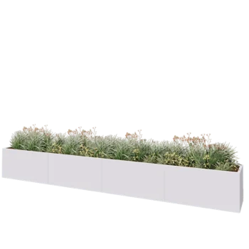 Kruka i stål XXL - Rektangel - 480 x 50 x 60 cm - RAL9010 matt (vit) - Utan bottenplatta