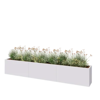Kruka i stål XXL - Rektangel - 360 x 40 x 60 cm - RAL9010 matt (vit) - Utan bottenplatta
